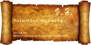 Valentini Hajnalka névjegykártya